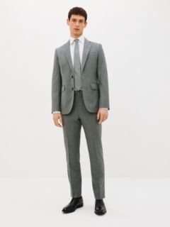 John Lewis Notch Wool Hopsack Tailored Suit Jacket, Grey, 36R