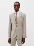 John Lewis Super 100s Wool Melange Regular Fit Suit Jacket, Stone