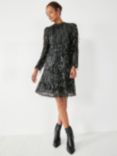 HUSH Naomi Sequin Dress, Black