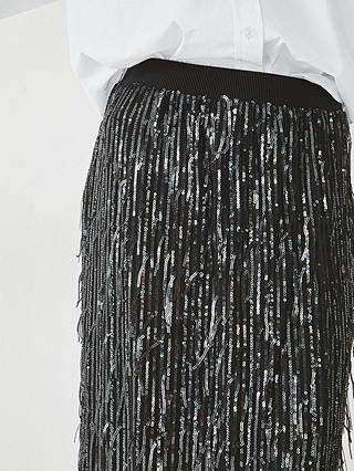 HUSH Naomi Sequin Maxi Skirt, Black