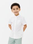 John Lewis Heirloom Collection Grandad Collar Short Sleeve Shirt, White