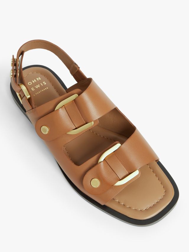 John Lewis Lounge Leather Strappy Sandals Tan 3