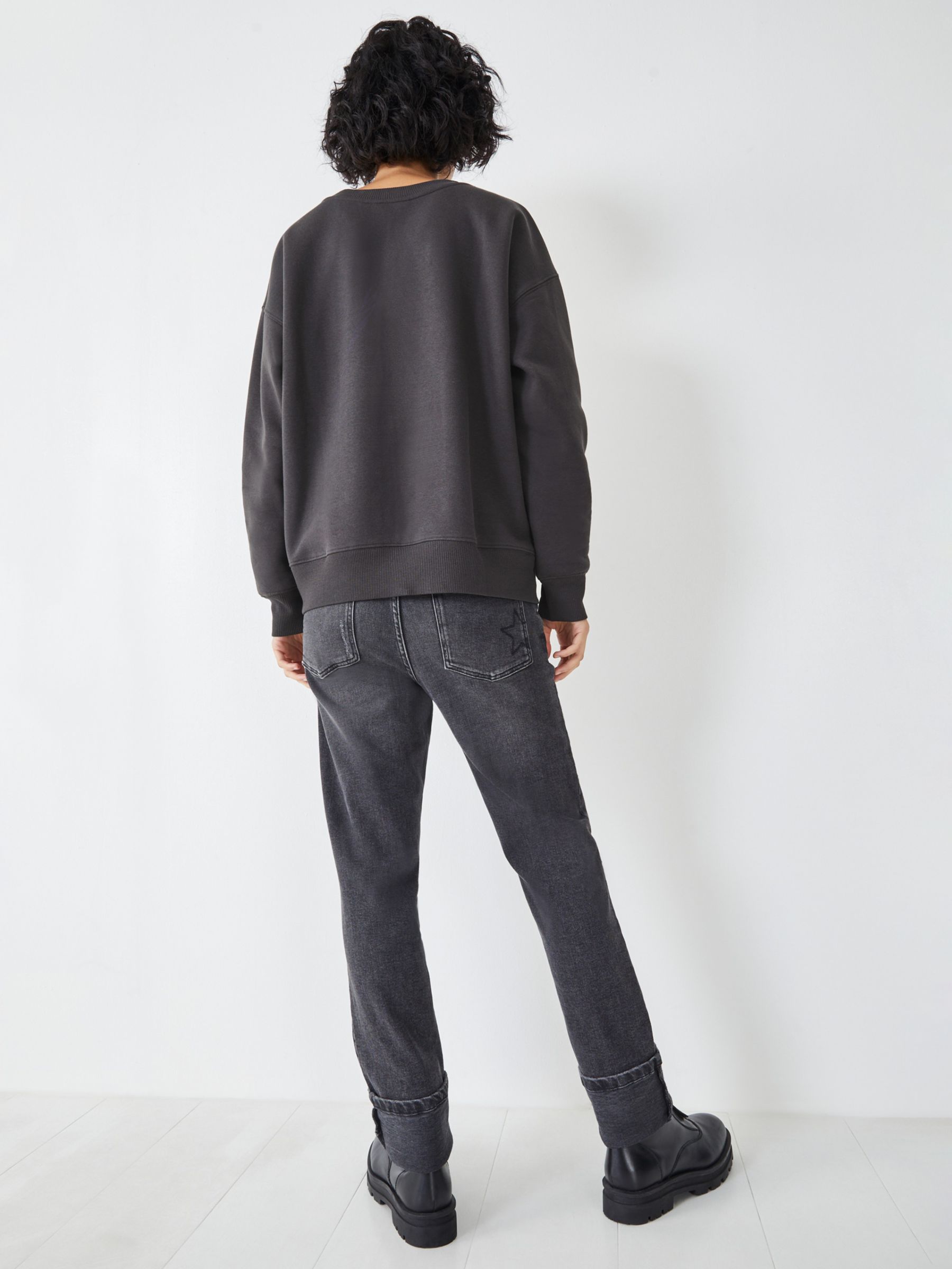 Buy HUSH Riley Relaxed Eagle Sweatshirt, Dark Slate Grey Online at johnlewis.com