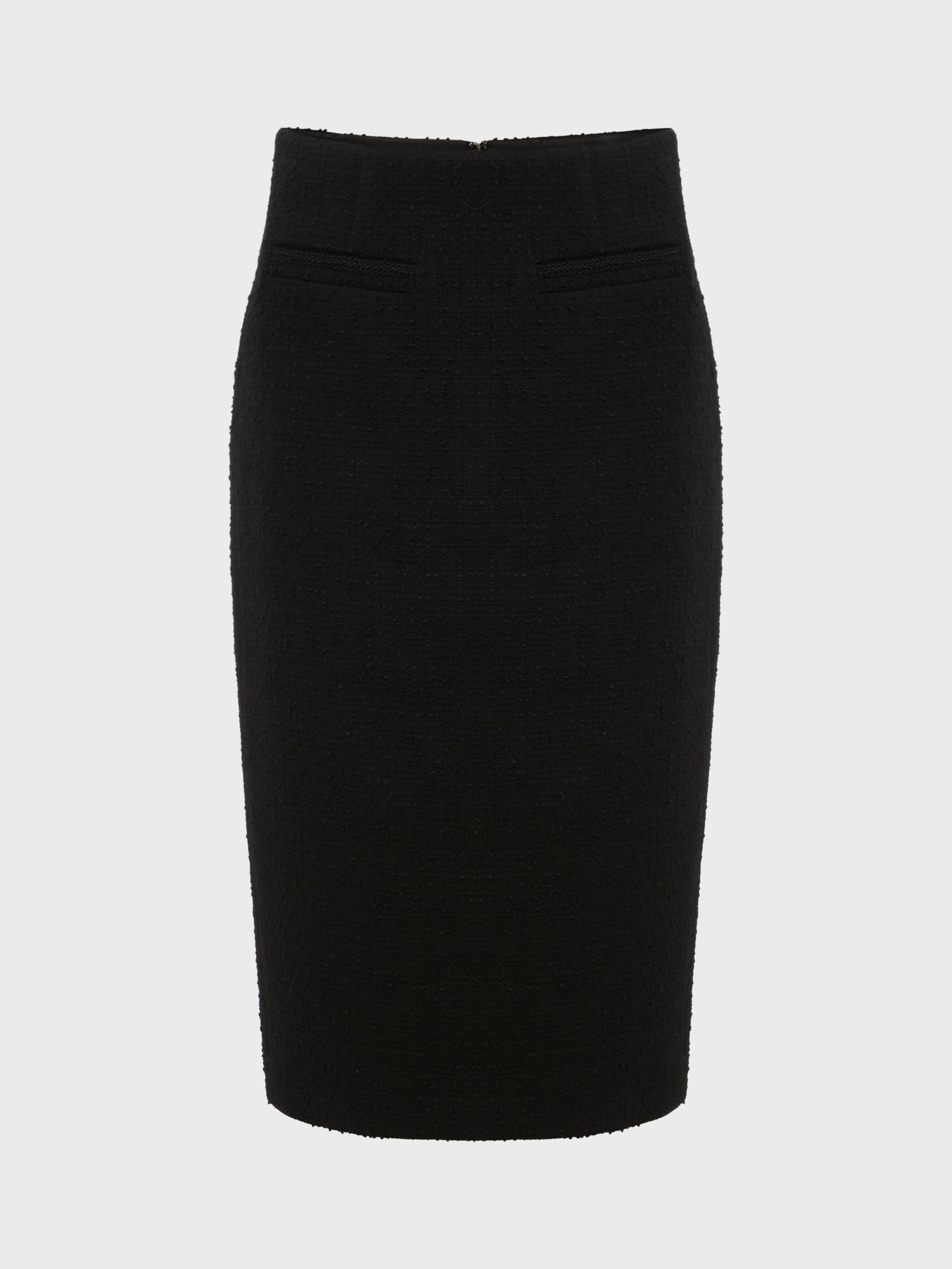 Hobbs Gabi Boucle Tweed Pencil Skirt, Black