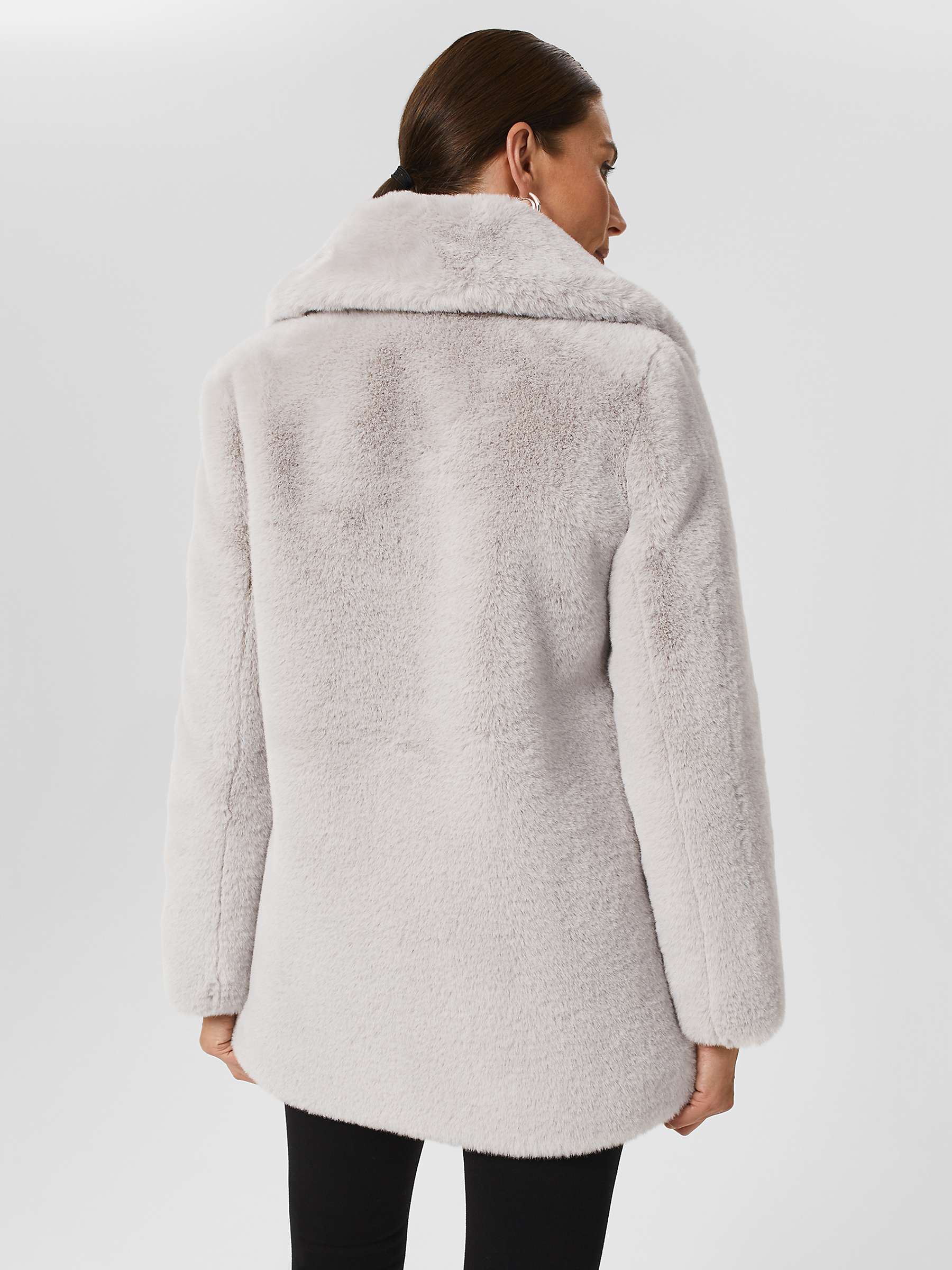 Hobbs Bethany Faux Fur Coat, Silver Grey at John Lewis & Partners