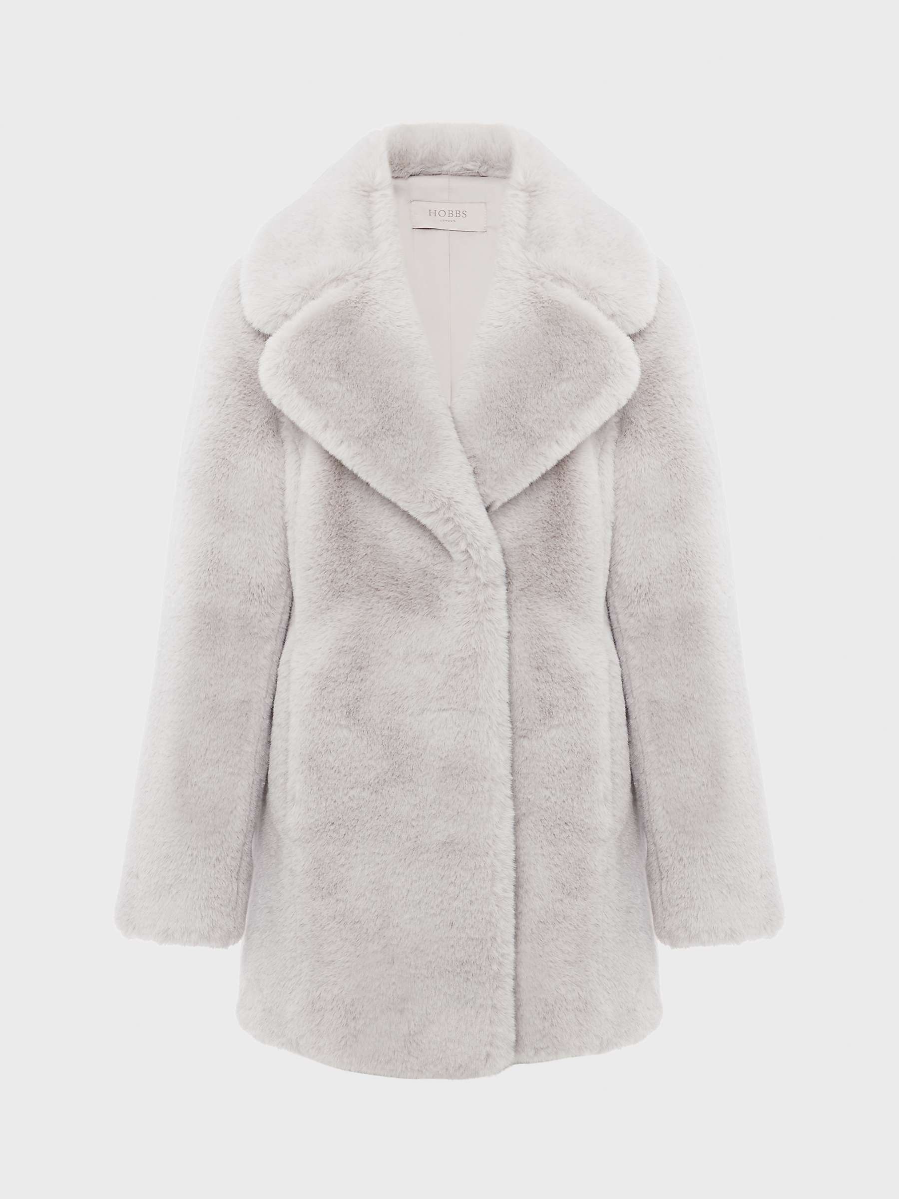 Buy Hobbs Bethany Faux Fur Coat, Silver Grey Online at johnlewis.com