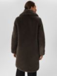 Hobbs Gabby Faux Fur Coat, Dark Charcoal