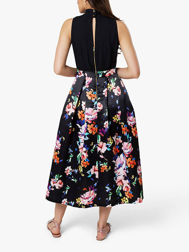 Closet London Floral 2-in-1 Midi Dress, Black/Multi