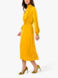 Closet London Belted High Neck Midi Dress, Mustard