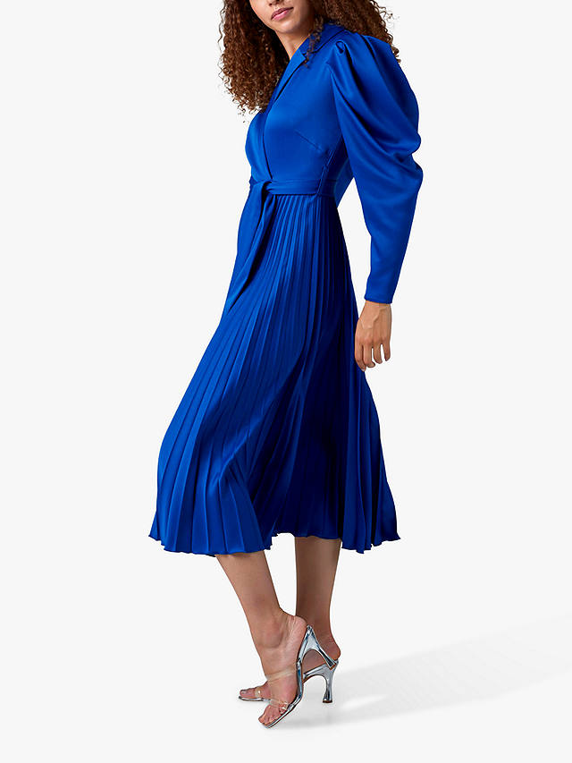 Closet London Pleated Wrap Midi Dress, Blue