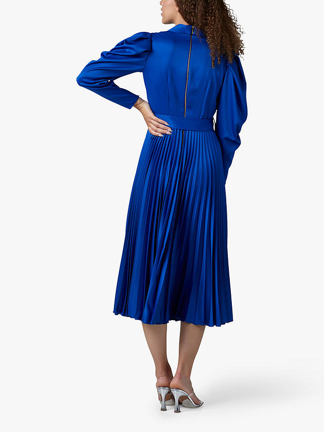Closet London Pleated Wrap Midi Dress, Blue