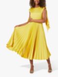 Closet London Drape Scarf Pleated Midi Dress, Yellow