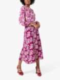 Closet London Floral Print Gathered Neck Midi Dress