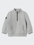 Mango Kids' Adrien Half Zip Sweatshirt, Medium Grey