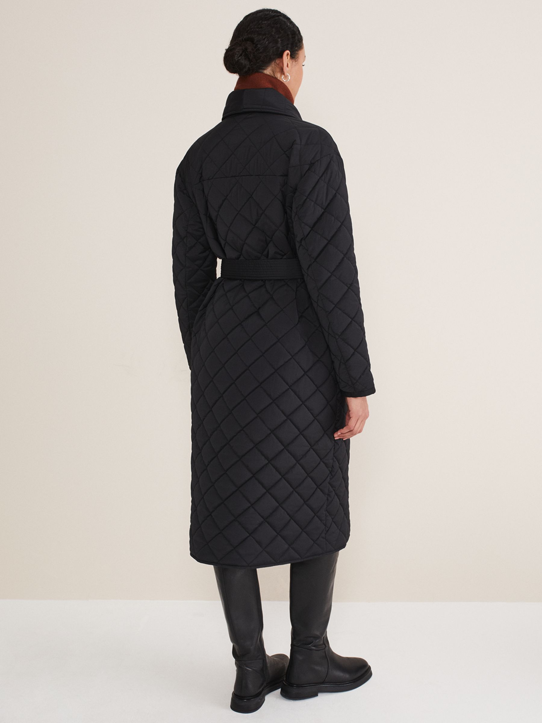 Phase Eight Nila Quilted Puffer Coat, Black at John Lewis & Partners