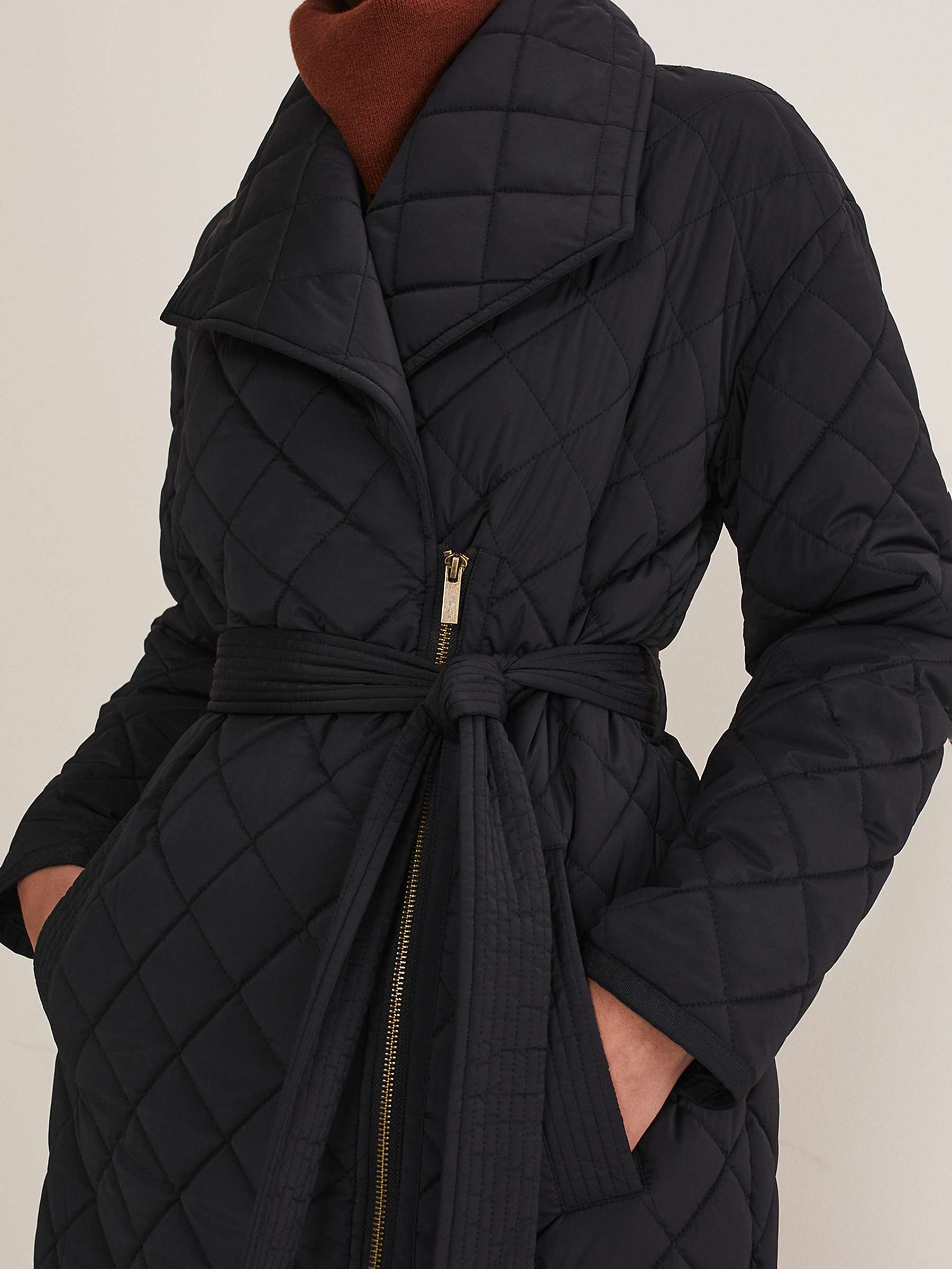 Phase Eight Nila Quilted Puffer Coat, Black at John Lewis & Partners