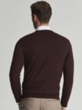 Reiss Wessex Knit Merino Wool Jumper, Bordeaux