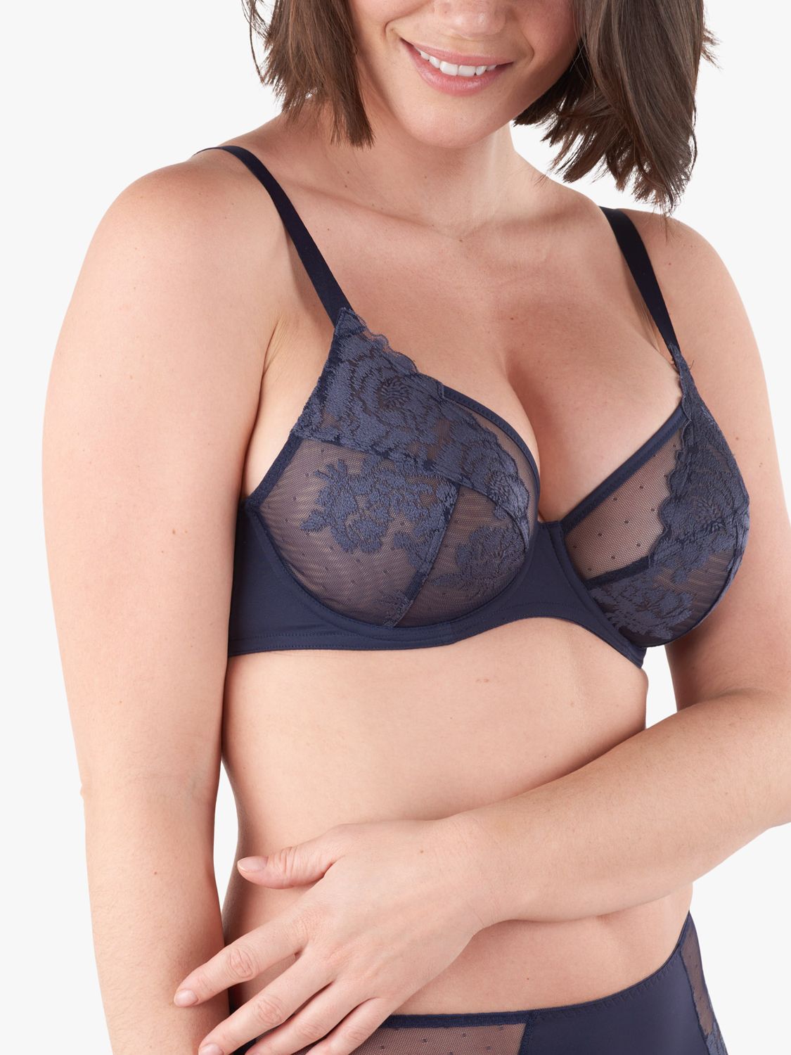 Buy Maison Lejaby Floral Lace Underwired Full Cup Bra Online at johnlewis.com