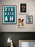 EAST END PRINTS Indieprints 'Zig-Azig-Ah' Framed Print, Teal