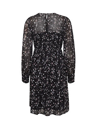 InWear Fahima Long Sleeve Mini Dress, Grey Snow Dots