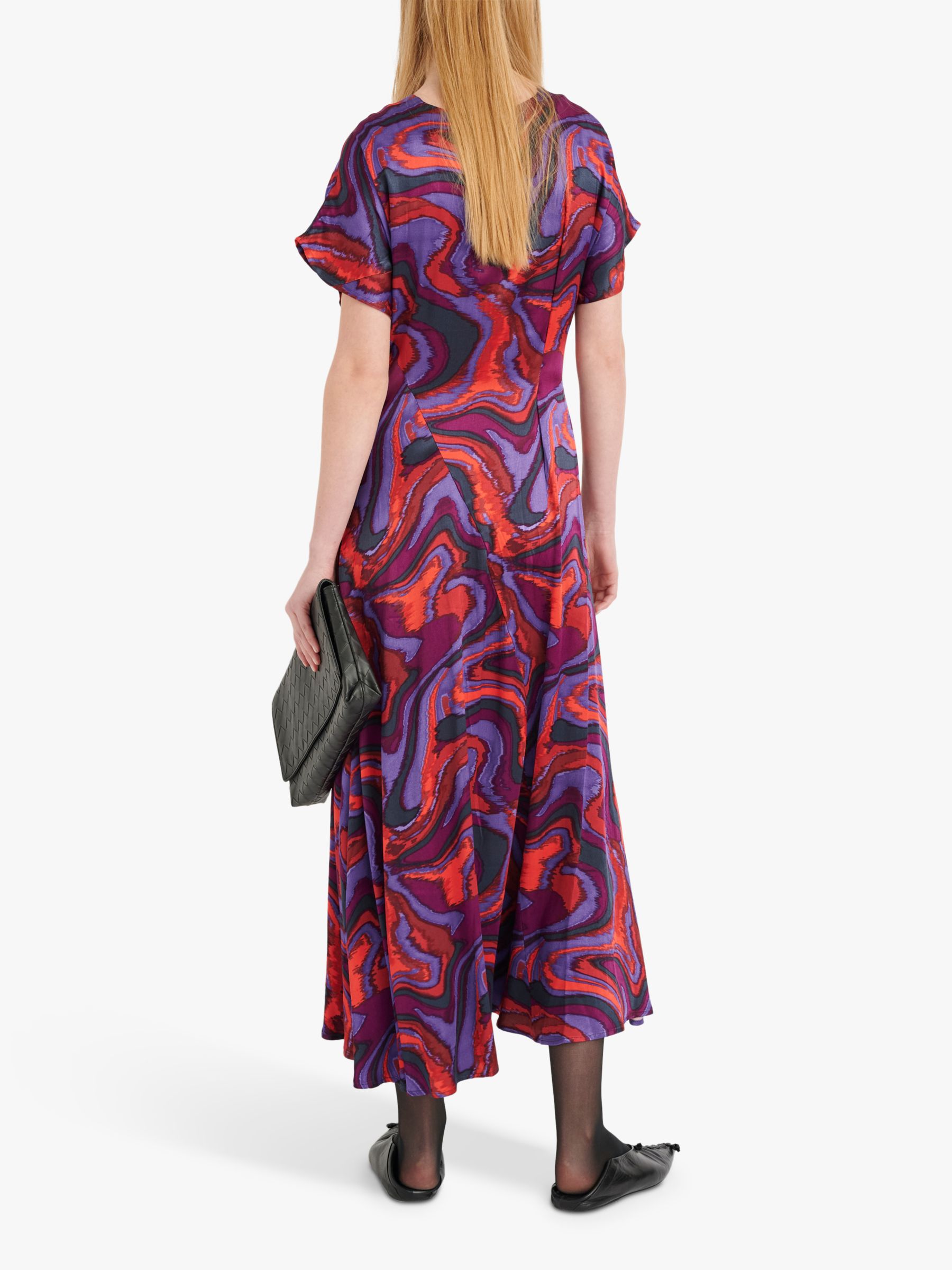 InWear Fergia Short Sleeve Midi Dress, Purple/Multi, 8
