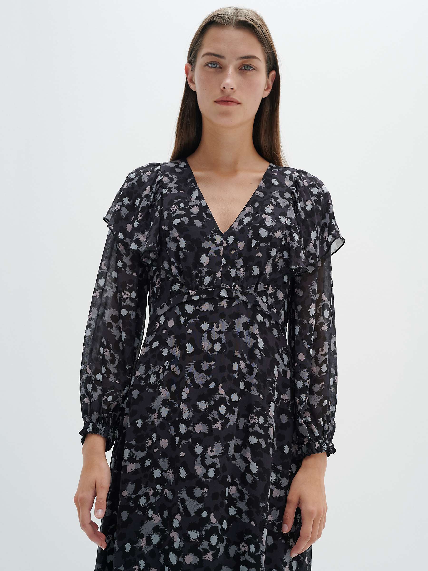 Buy InWear Fahima Ruffle Detailed Midi Dress, Grey/Multi Online at johnlewis.com
