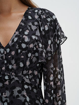 InWear Fahima Ruffle Detailed Midi Dress, Grey/Multi