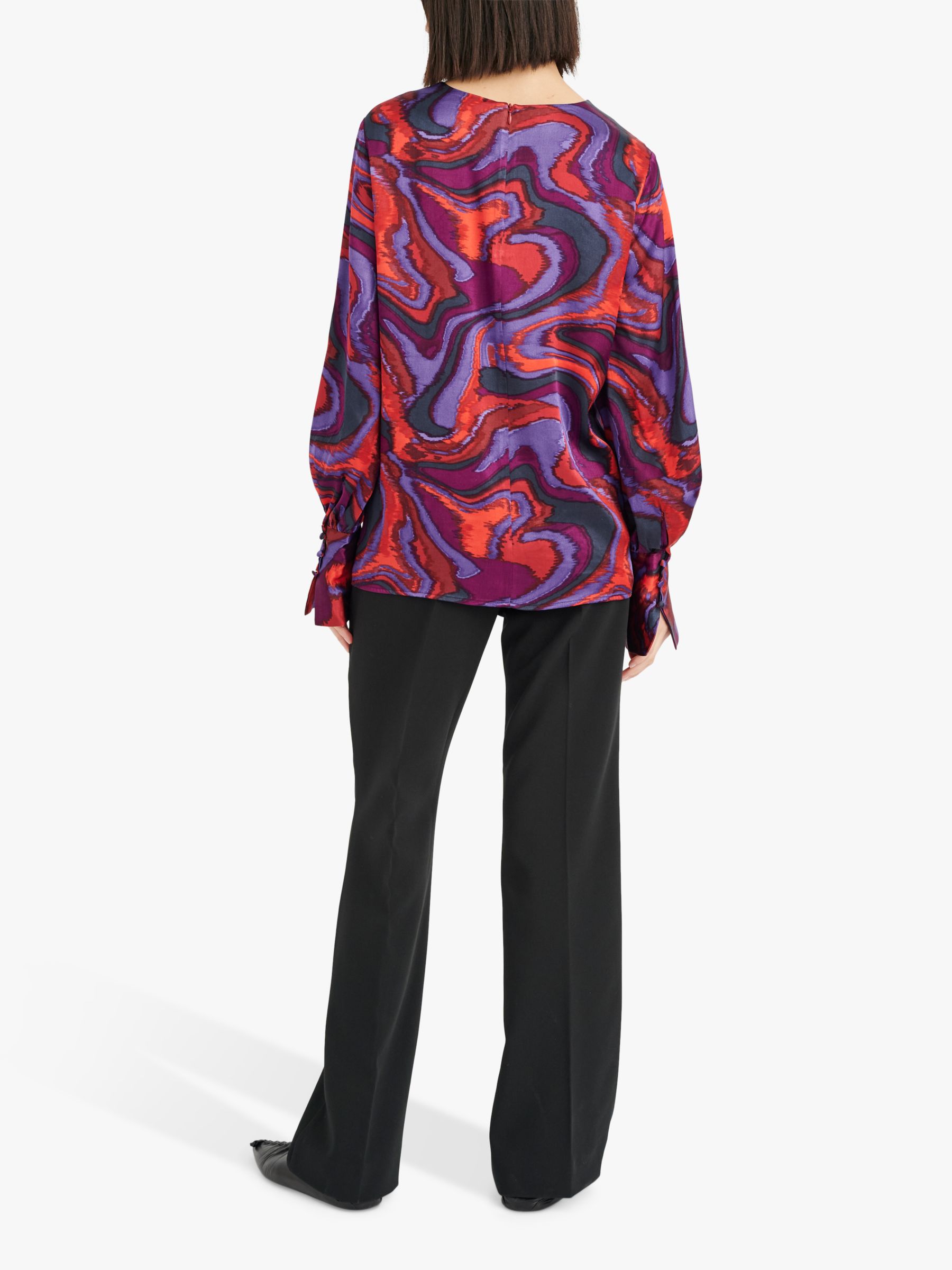 InWear Fergia Long Sleeve Blouse, Purple/Multi at John Lewis & Partners