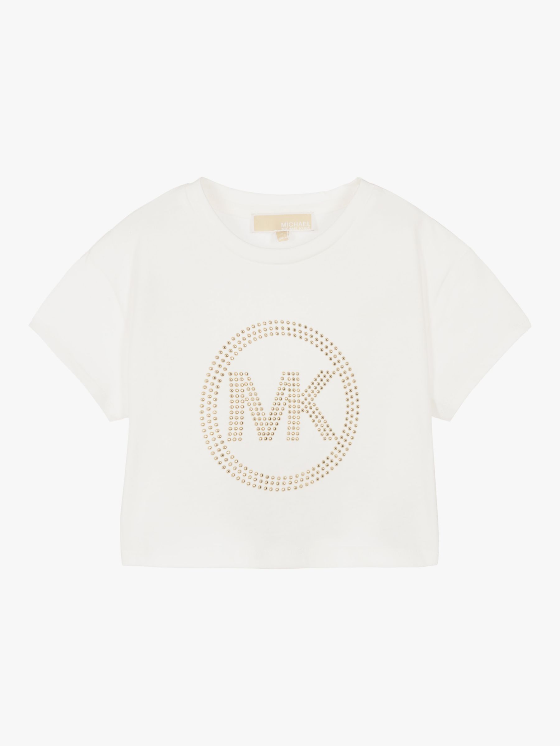 Michael Kors Kids' Stud Logo T-Shirt, Off White at John Lewis & Partners