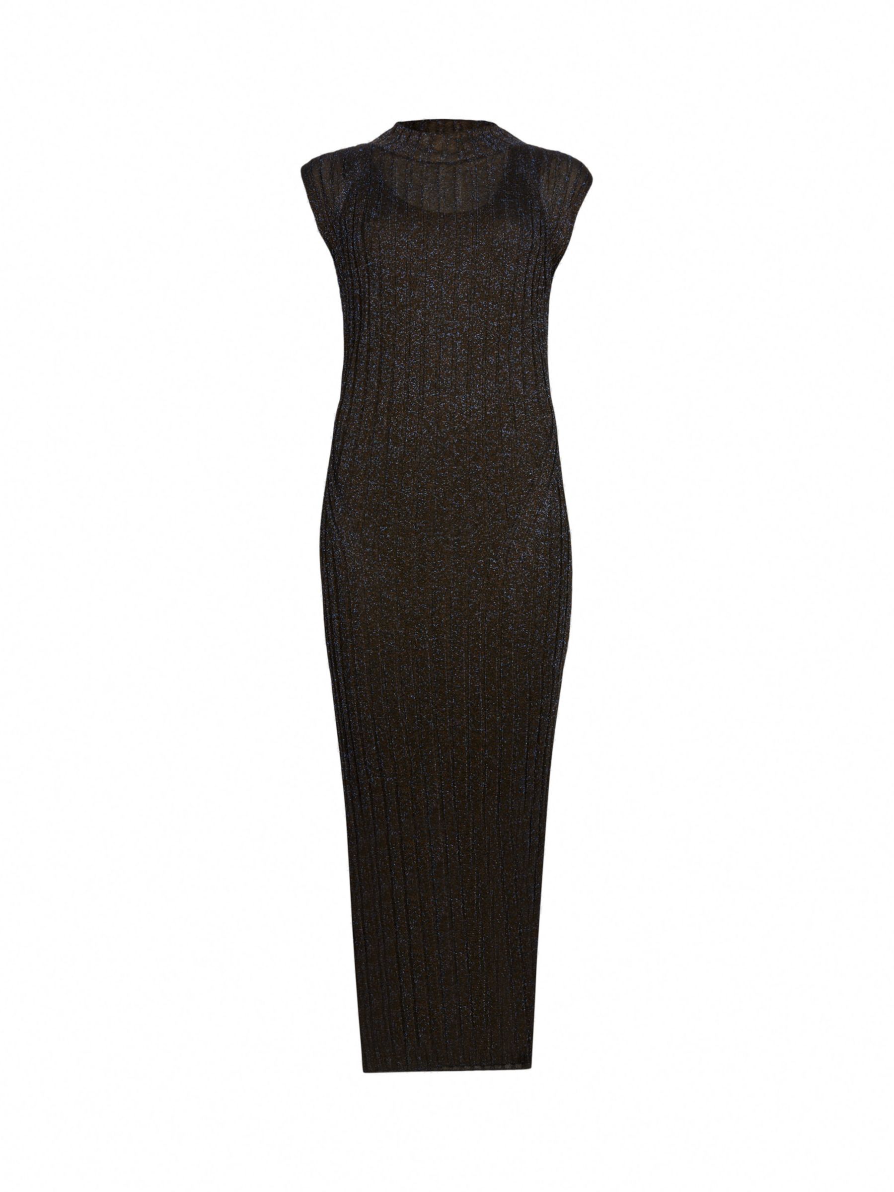 Buy AllSaints Patrice Metallic Midi Dress, Black/Royal Blue Online at johnlewis.com