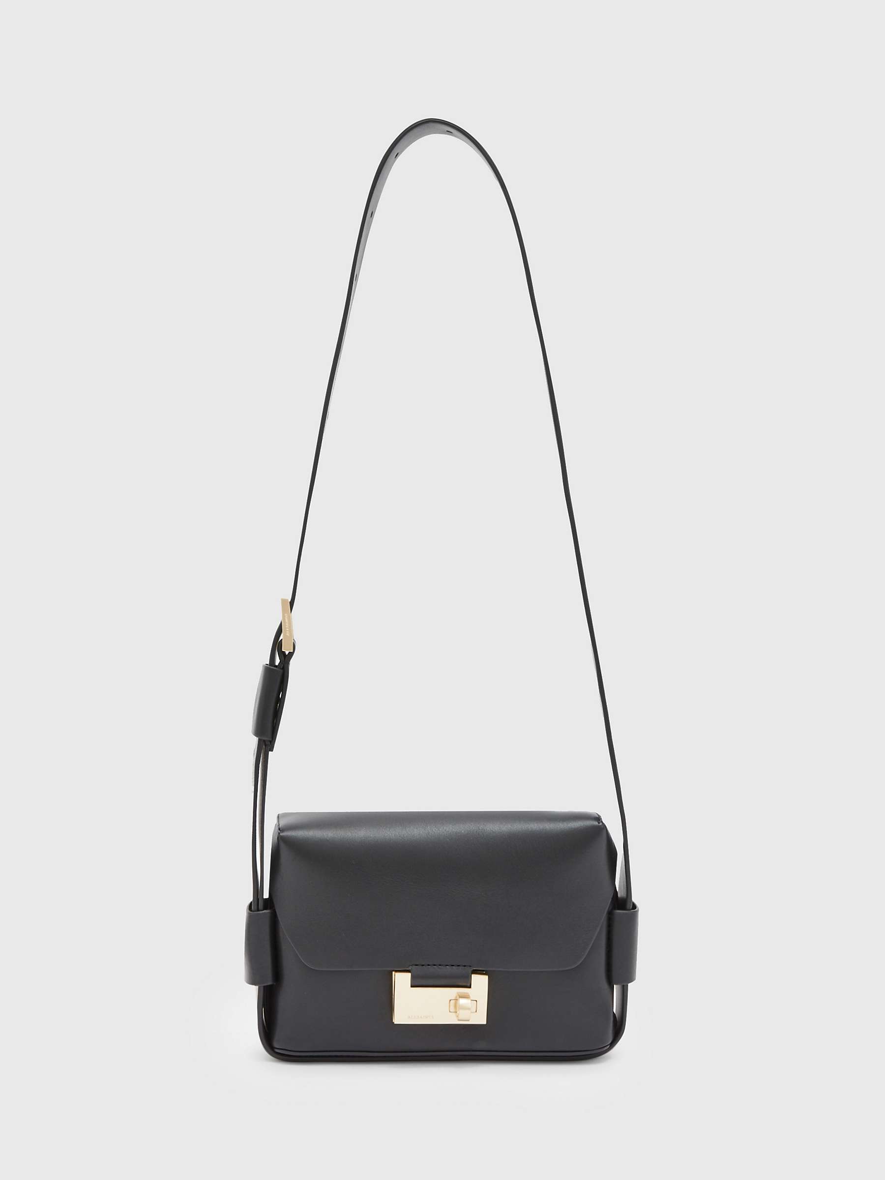 Buy AllSaints Frankie Leather Cross Body Bag, Black Online at johnlewis.com