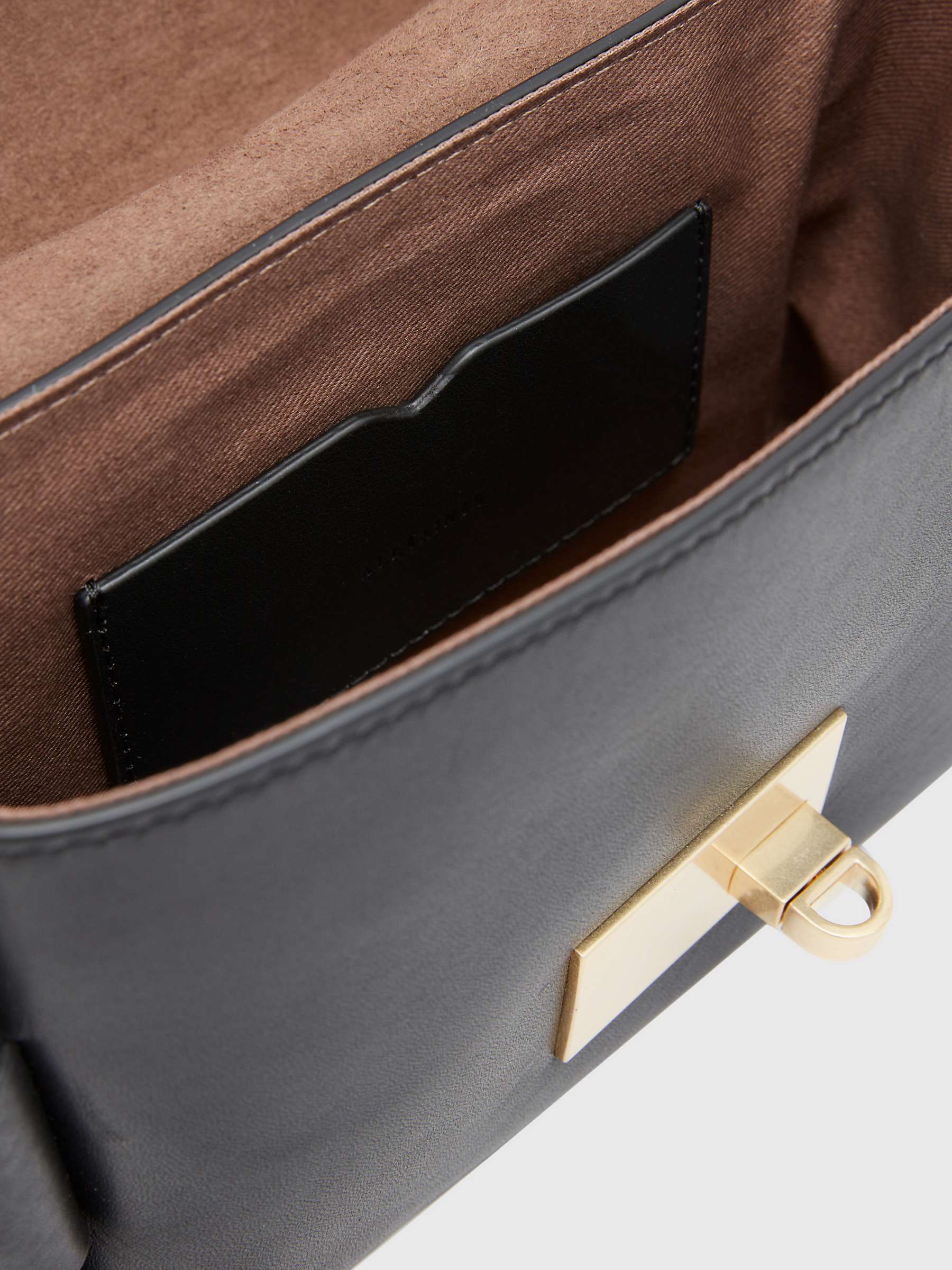 Buy AllSaints Frankie Leather Cross Body Bag, Black Online at johnlewis.com