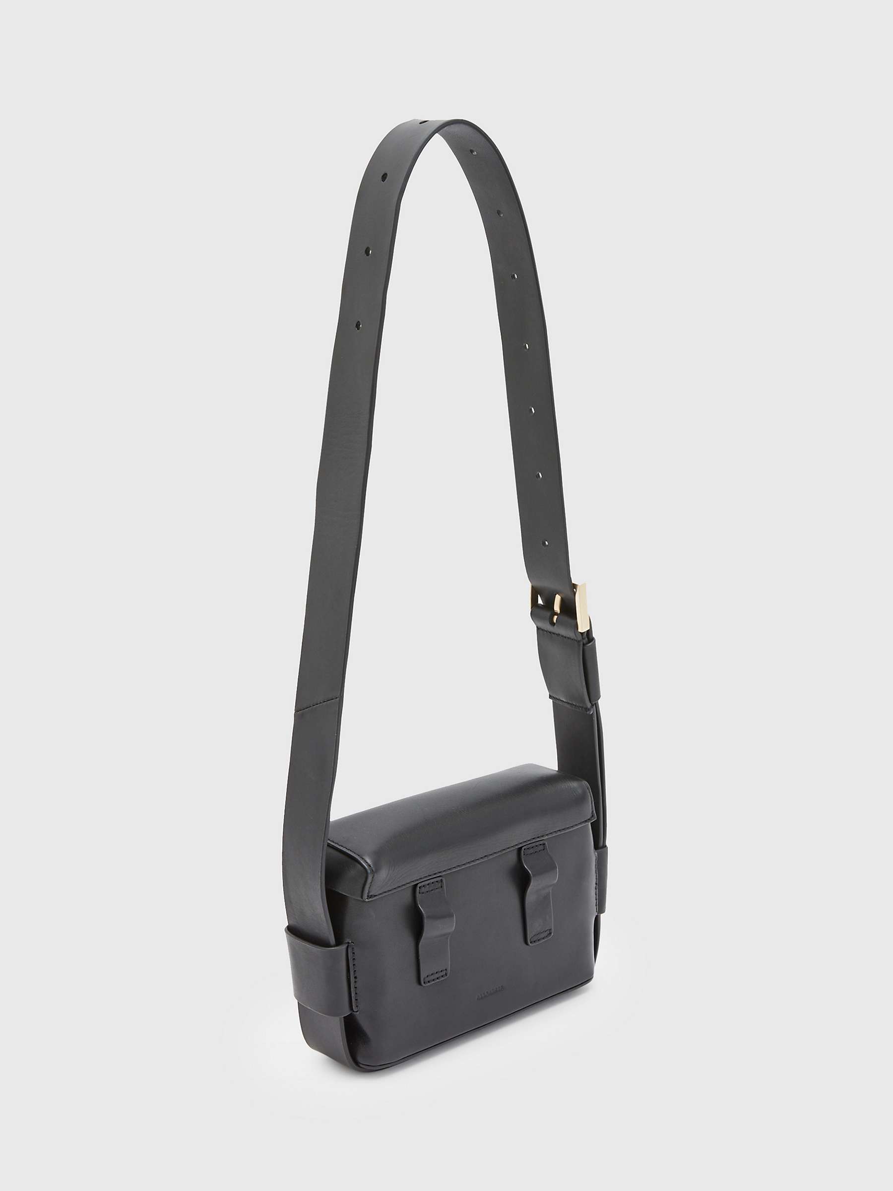 Buy AllSaints Frankie Leather Cross Body Bag, Black Online at johnlewis.com
