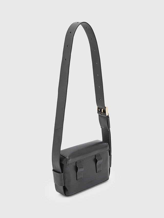 AllSaints Frankie Leather Cross Body Bag, Black