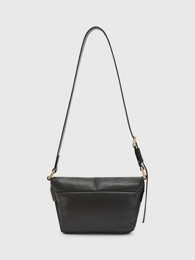 AllSaints Colette Quilt Leather Cross Body Bag, Black