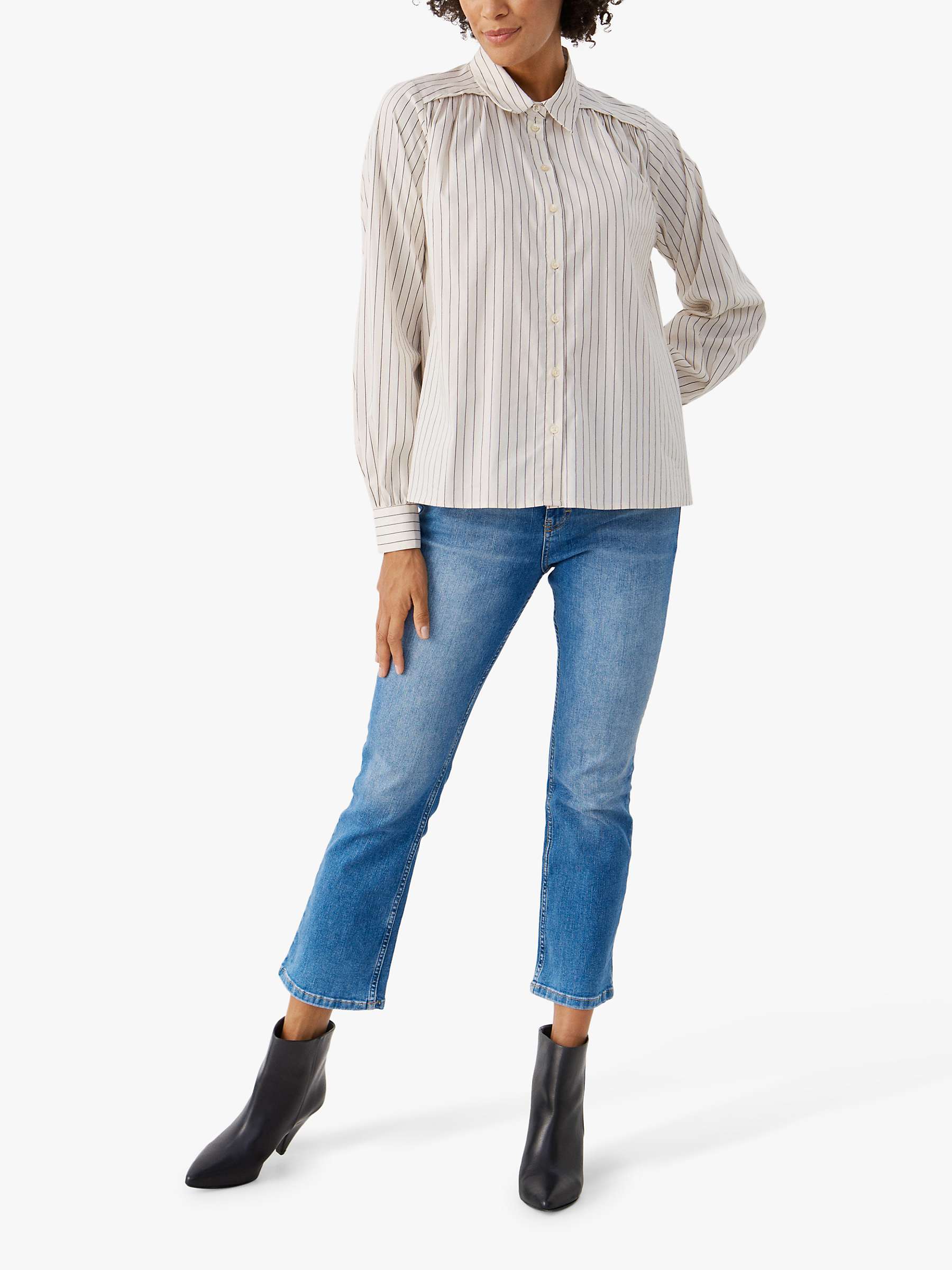 Buy Part Two Terna Relaxed Fit Striped Shirt, Whitecap Gray Online at johnlewis.com