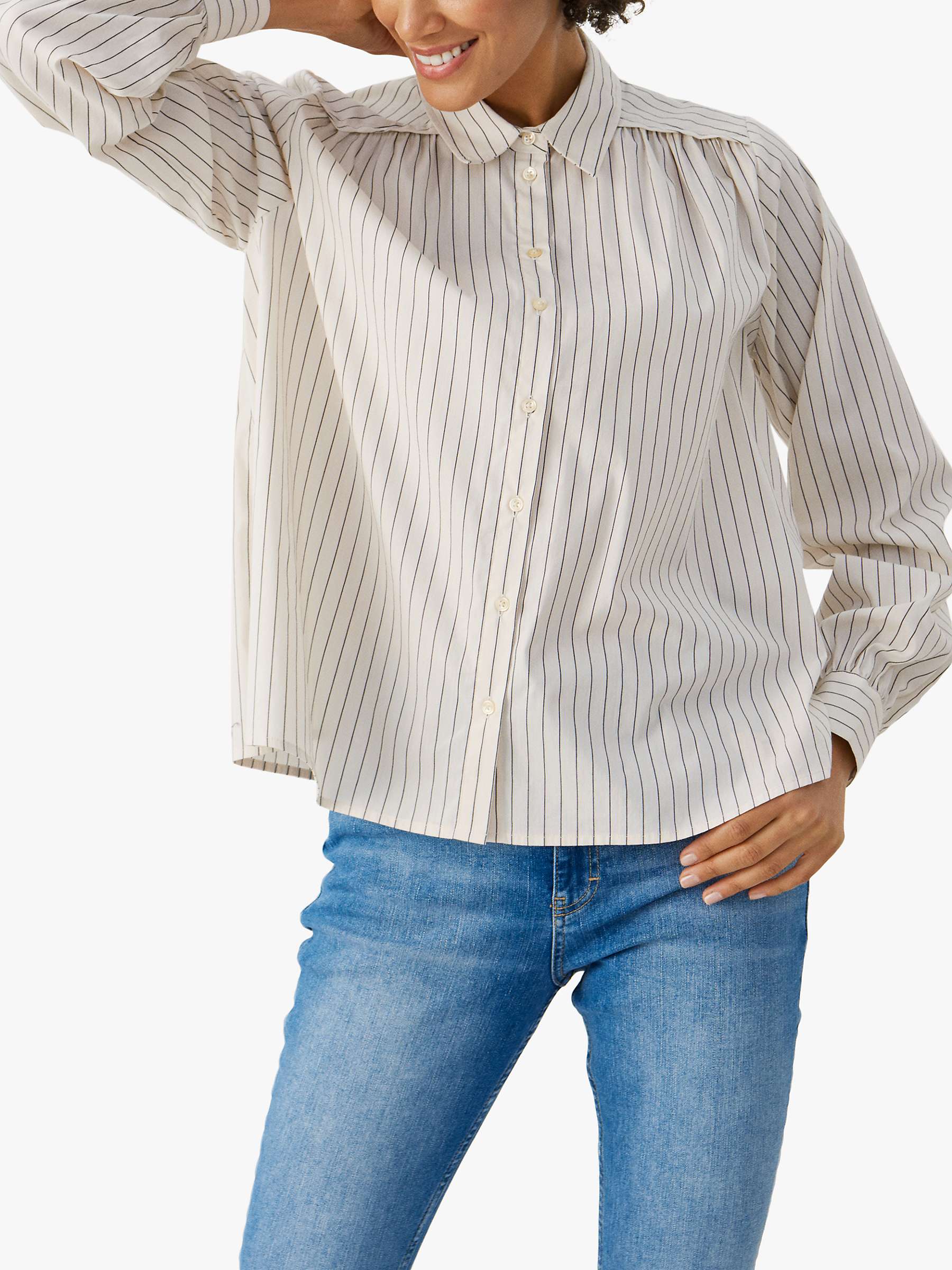 Buy Part Two Terna Relaxed Fit Striped Shirt, Whitecap Gray Online at johnlewis.com