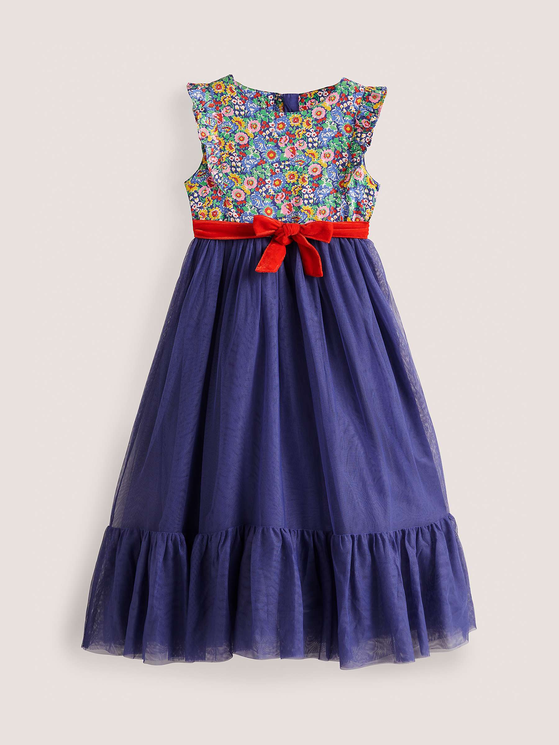 Buy Mini Boden Kids' Floral Woven Dress, Navy/Multi Online at johnlewis.com