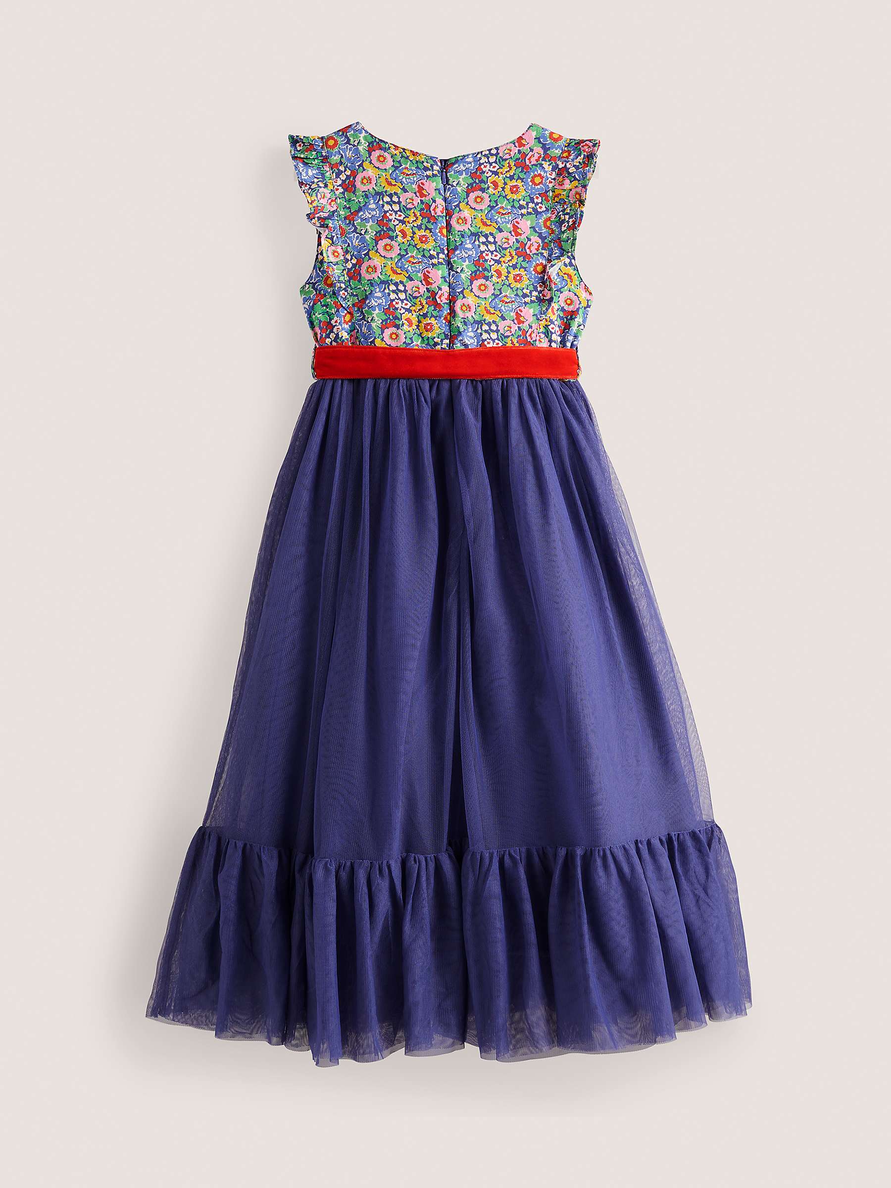 Buy Mini Boden Kids' Floral Woven Dress, Navy/Multi Online at johnlewis.com