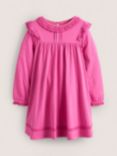 Mini Boden Kids' Broderie Cotton Frill Dress, Tickled Pink, Tickled Pink
