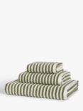 John Lewis Fine Stripe Towels, Avocado