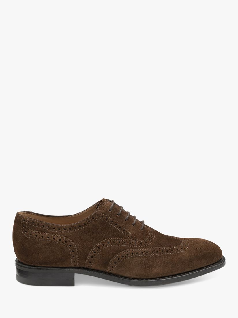 Loake 302 Wide Fit Suede Brogues, Brown at John Lewis & Partners