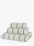 John Lewis Wide Stripe Towels, Graphite