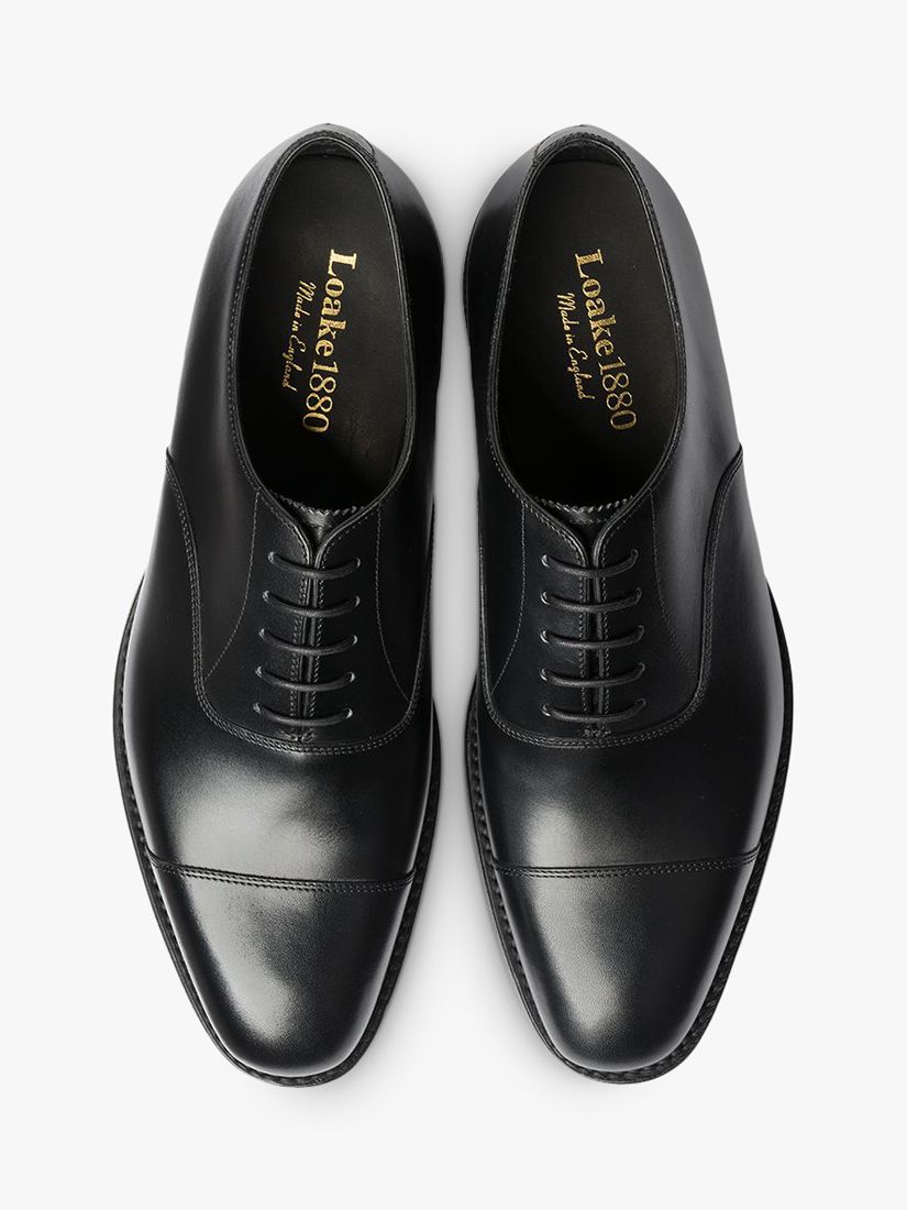 Loake Aldwych Wide Fit Oxford Shoes, Black, 6W