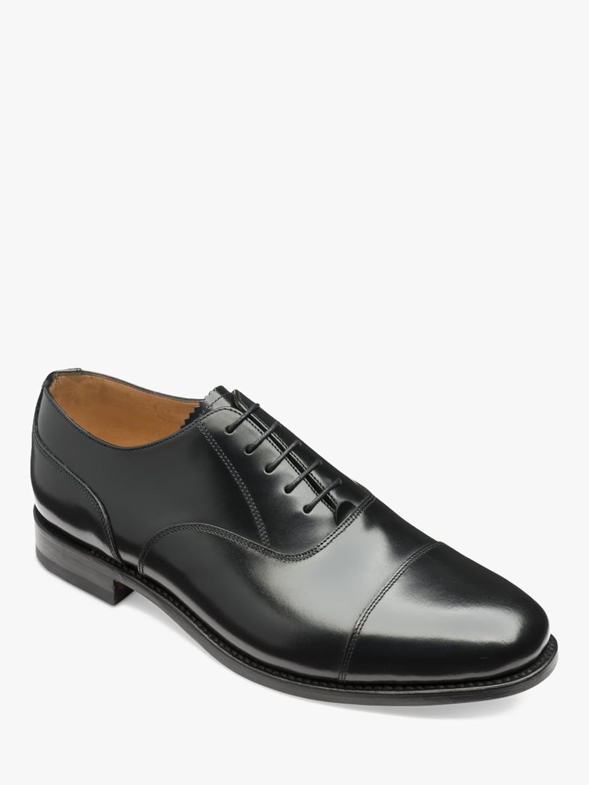 Loake 200 Polished Toecap Wide Fit Oxford Shoes, Black, 6W
