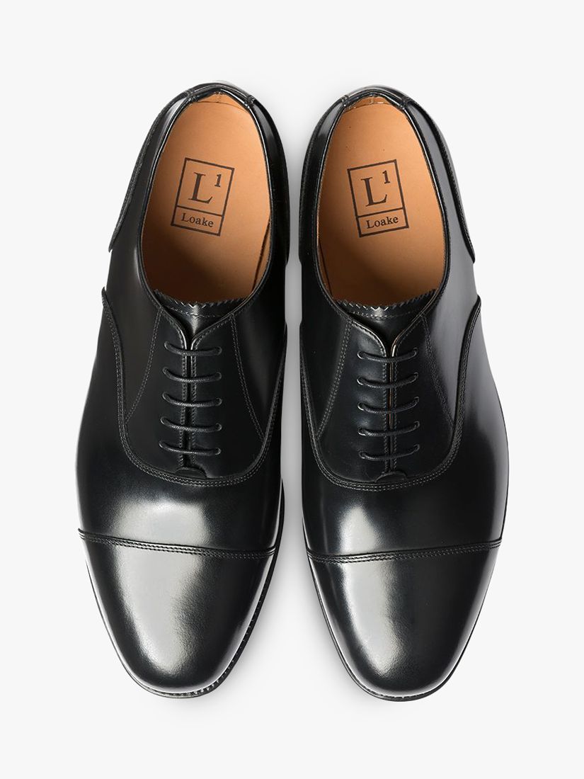 Buy Loake 200 Polished Toecap Wide Fit Oxford Shoes, Black Online at johnlewis.com