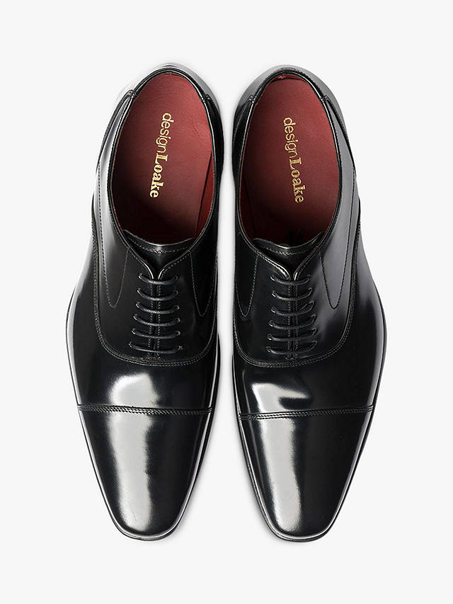Loake Sharp Polished Toecap Oxford Shoes, Black