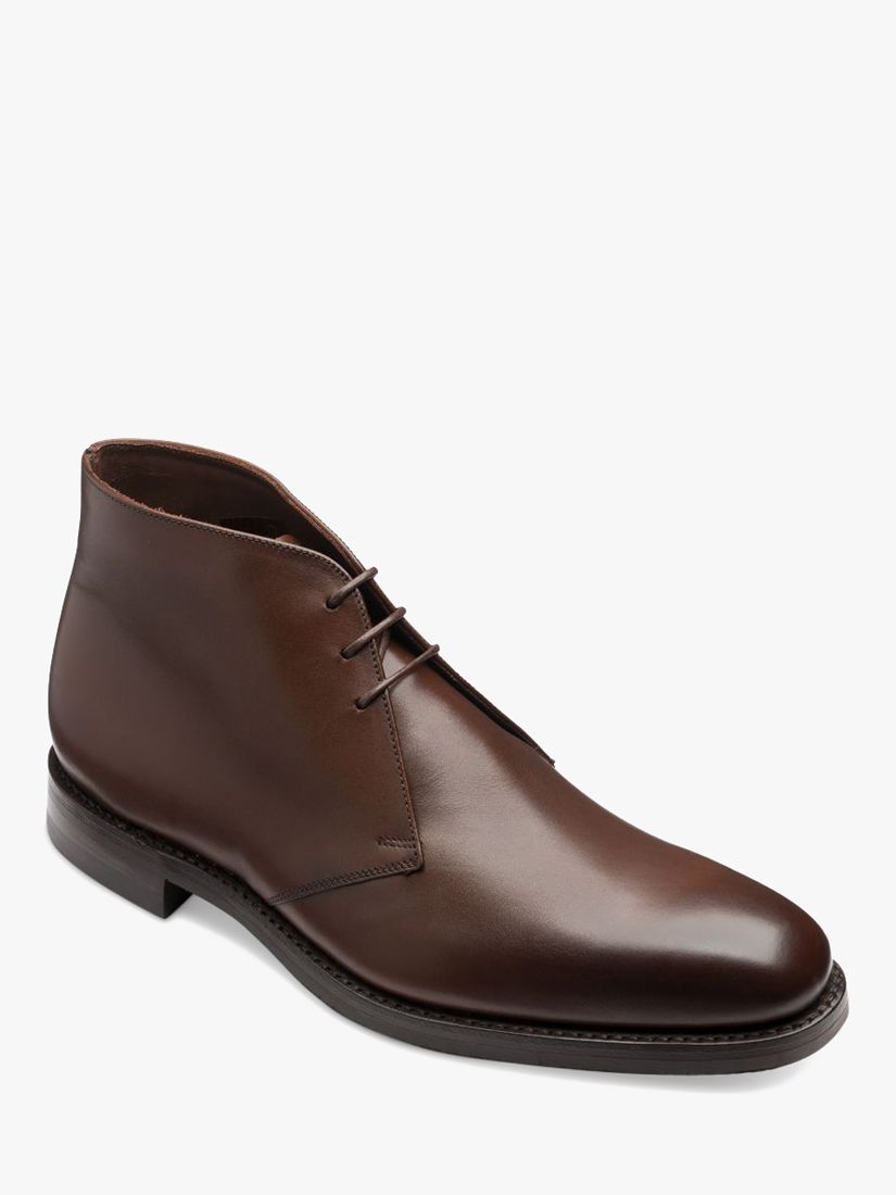 Loake Pimlico Leather Chukka Boots, Dark Brown, 6