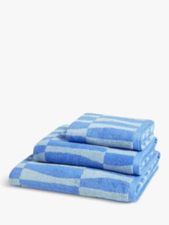 John Lewis ANYDAY Shifting Sands Hand Towel, Tranquil Blue