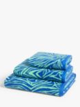 John Lewis + Matthew Williamson Zebra Towels, Blue/Green